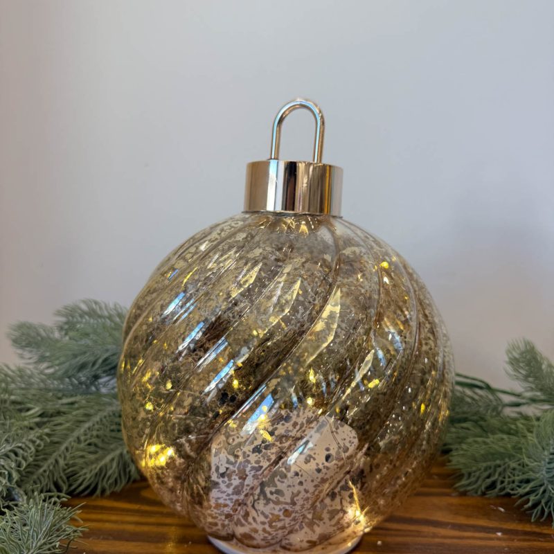 Palla oro sfera luminosa e girevole